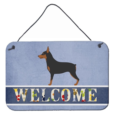 Carolines Treasures Miniature Pinscher Welcome Wall or Door Hanging Prints BB8323DS812